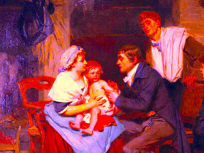 Edward Jenner vacunando a un niño, óleo de Eugène Ernest Hillemacher