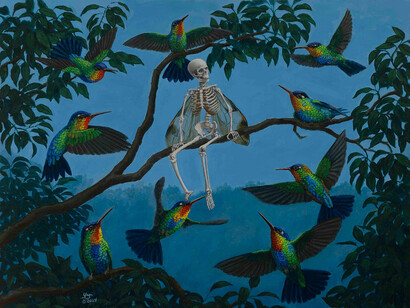 Sandra Yagi, Fairy and hummingbirds. Courtesy of Modern Eden