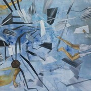 Christian Bazant, Hegemark Moirai Öl, Kohle auf Leinwand, 2012, 180x250cm