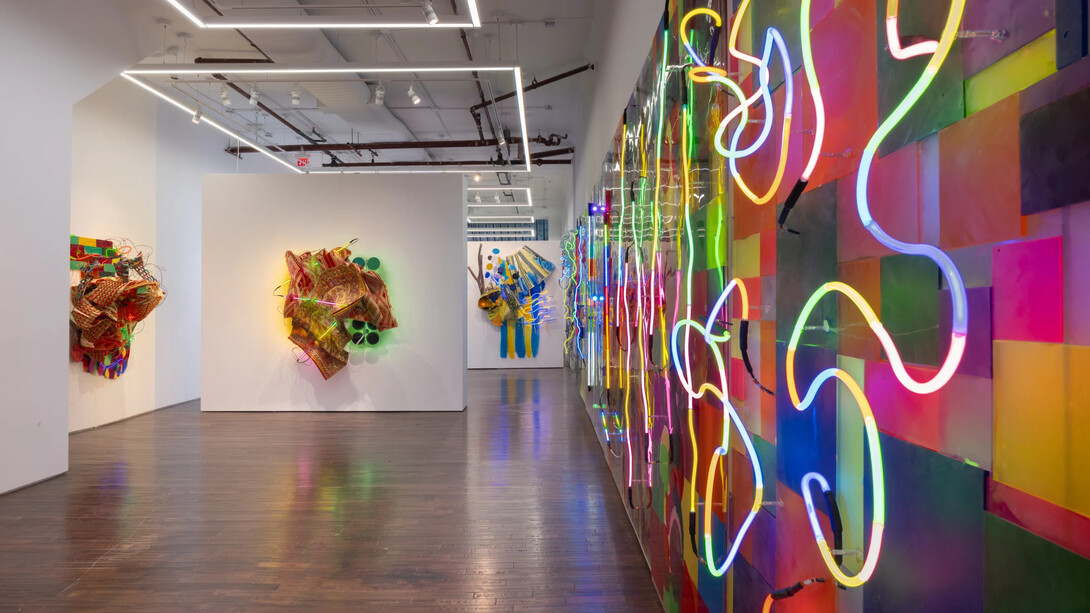 Installation view of Judy Pfaff: Light years (Cristin Tierney Gallery, New York, October 17 - December 20, 2025). Photograph by Adam Reich. Courtesy the artist and Cristin Tierney Gallery, New York