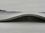 Katinka Bock, Terrassenlandschaft, 2009, Leather, glass, 11.81 x 47.24 x 35.43 inches