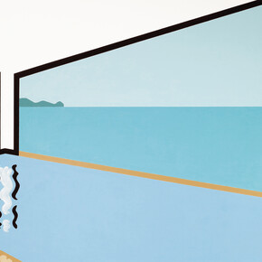 Nobuyuki Takahashi, Fine Vew Bath (Izu), 2014, acrylic on canvas, 162 x 194 cm