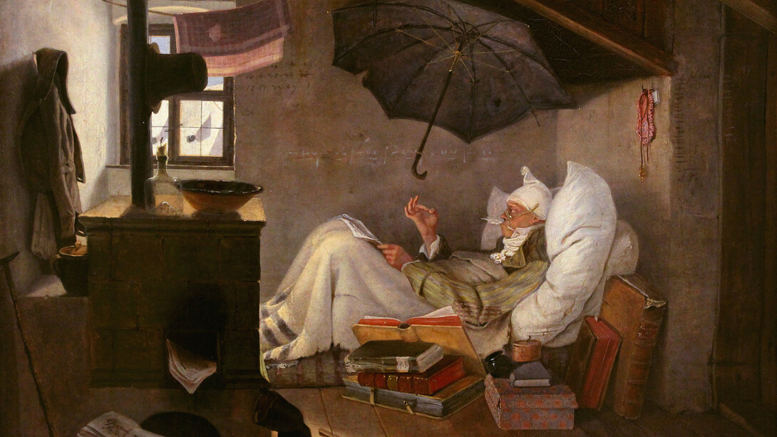 Carl Spitzweg, El poeta pobre (detalle), 1839