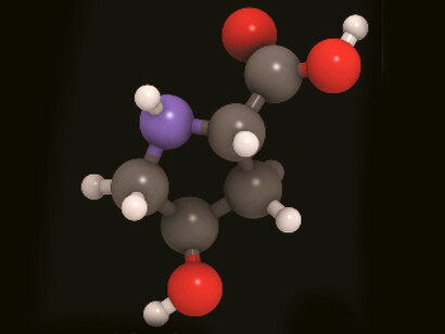 Modelo molecular de la hidroxiprolina