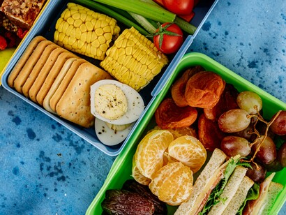 Healthy, colorful, nut-free school lunchboxes with fun meal ideas for kids