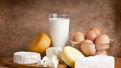 Eggs, milk and cheese