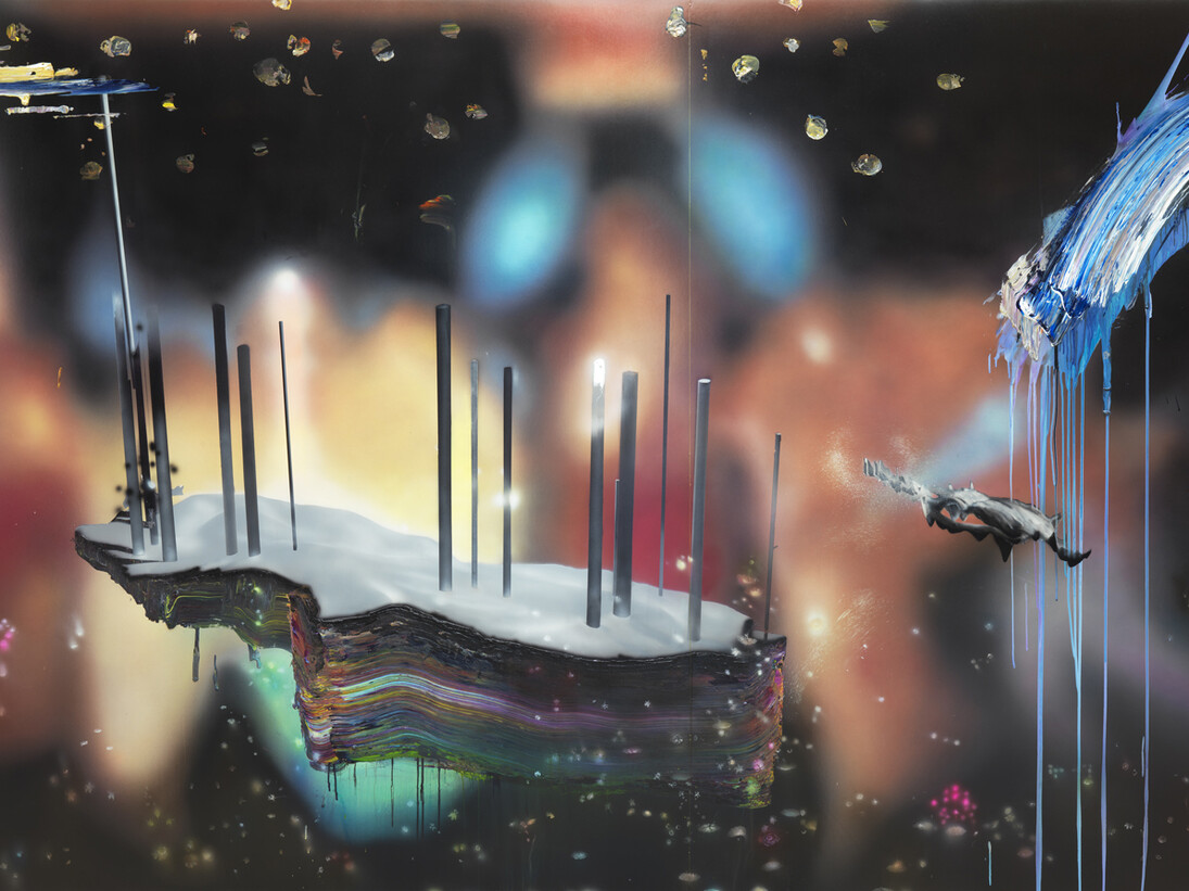 Tom LaDuke, Dust to light, 2014, acrylic on canvas over panel, 80 x 124 inches
