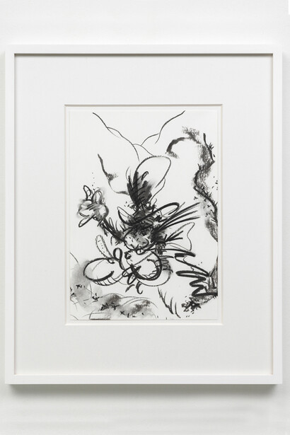 Fiona Rae Drawing - Drawing (figure 1c) , 2014, Kohle auf Aquarellpapier / charcoal on watercolour paper 29.7 x 21 cm / 11.7 x 8.3 in