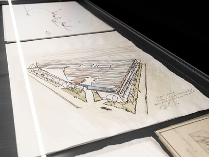 Drawings of architectures, exhibition view. Courtesy of Museo Patio Herreriano