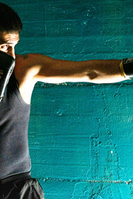 An athlete training and pushing himself 