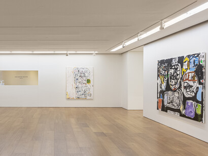 View of the exhibition “EMHK19” at Perrotin Hong Kong.
Photo: Ringo Cheung
© Eddie Martinez; Courtesy of the artist, Perrotin, and
Mitchell-Innes & Nash, New York