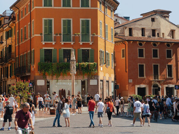 Vibrant streets and colorful architecture bring Verona, Italy, to life