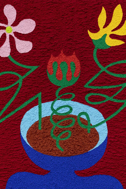 Carlos Rosales-Silva, Tres flores (detail), 2022. Courtesy of Berry Campbell
