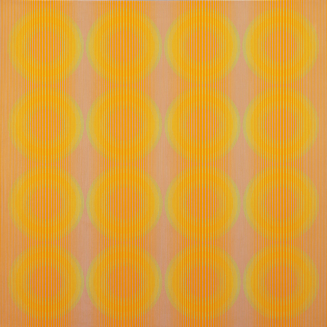 Julian Stanczak, Spinning Away, 1971, Acrylic on canvas, 42 by 42 in.  106.7 by 106.7 cm. Courtesy of the artist and Mitchell-Innes & Nash, NY