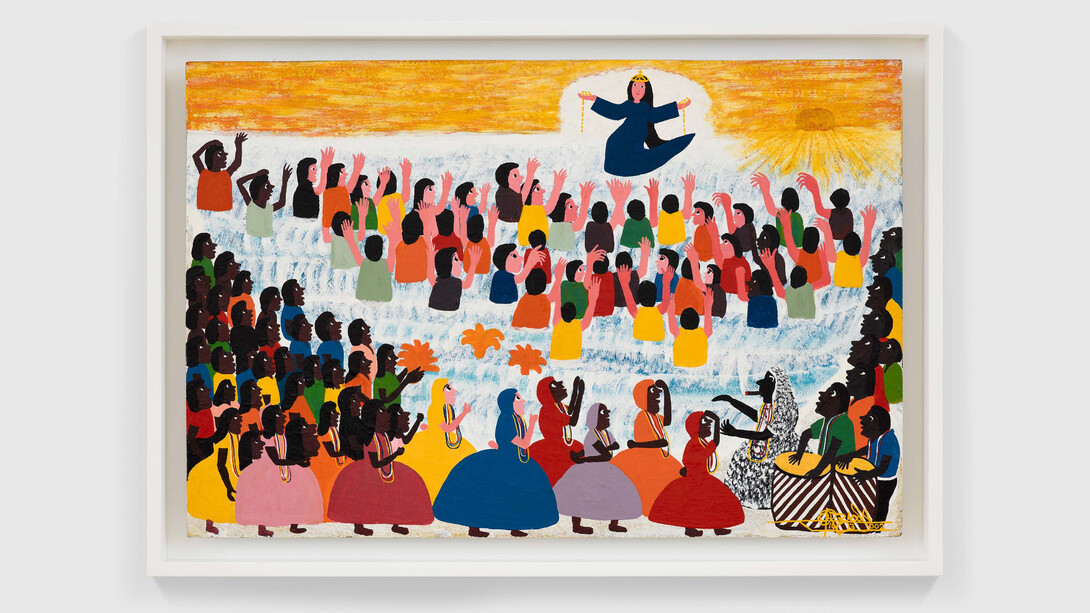 Odoteres Ricardo de Ozias, A Aparição, 2002, oil on hardwood board,
© Danielian Galeria. Courtesy Danielian Galeria and David Zwirner