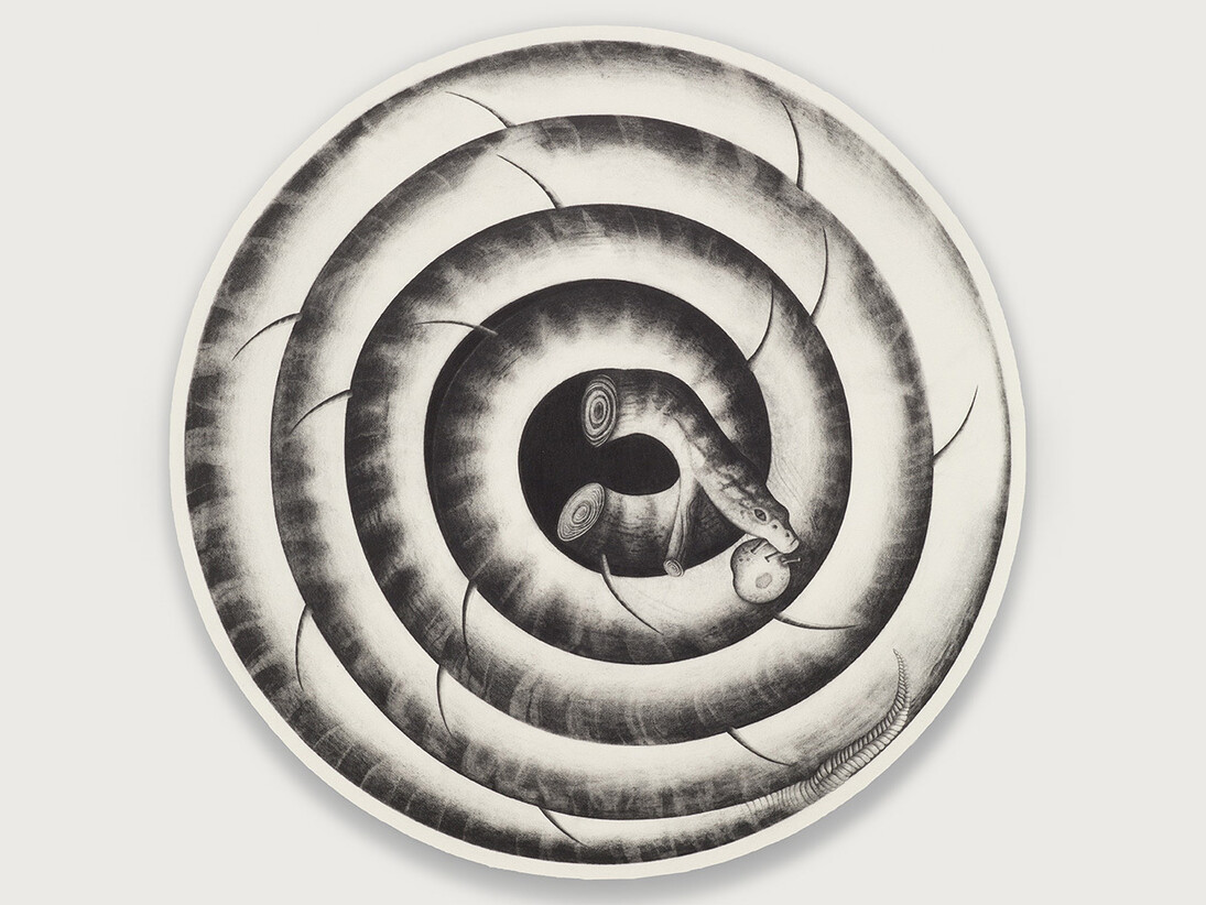 Sarah Woodfine, Forever and ever, pencil on paper on aluminium, 2015