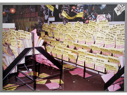 Untitled (Bollocks Store Installation), 1977, photographic print (in two halves) mounted on board, mm 293 x 413, Jamie Reid copyright Sex Pistols Residuals  