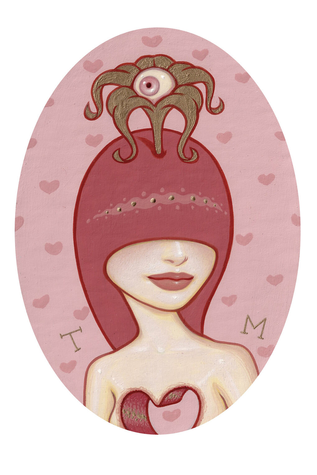 Tara McPherson, Extra Sensory Vision, 18 x 13 cm, Acrylic and Gold Paint, Dorothy Circus Gallery
