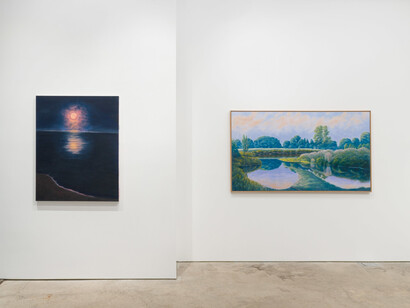 Ray Ciarrocchi, August moonrise, exhibition view. Courtesy of Harper's Gallery