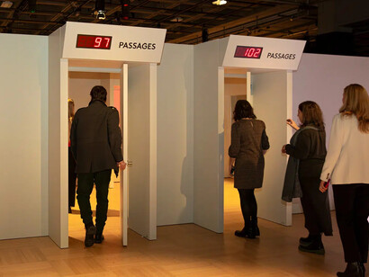 Foules, laboratoire humain, vue d'exposition. Avec l'aimable autorisation du Musée de la civilisation