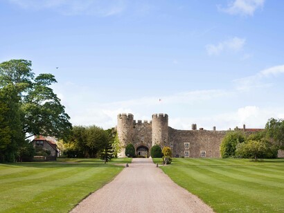 An exterior caption of Amberley Castle located in West Sussex, UK