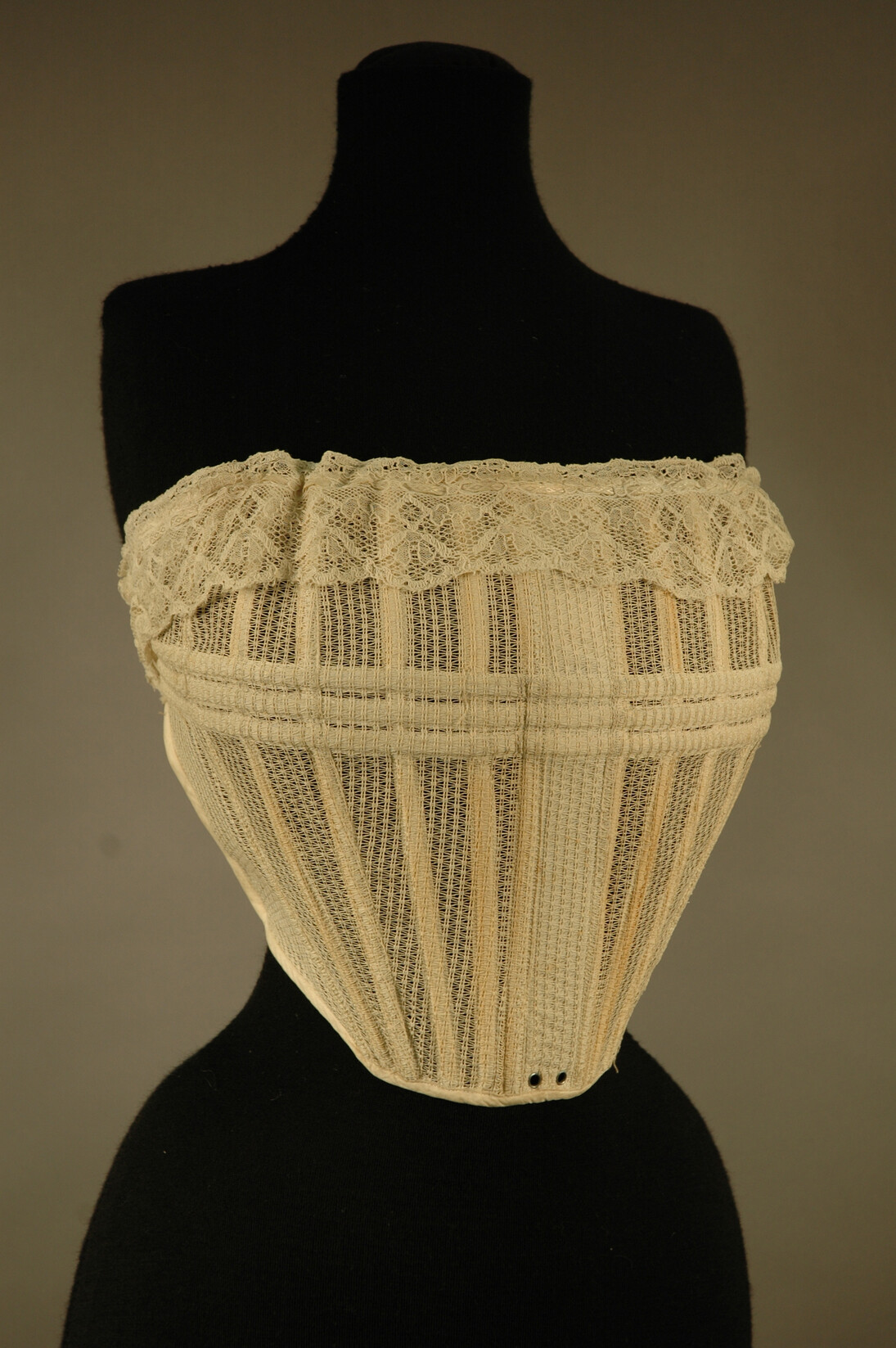 Edwardian basket or cage corset, Image credit From the Collections of Leicestershire County Council, The Symington Collection