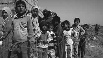 In the war-torn region, children suffer from hunger and sadness, their innocent faces revealing the devastating impact of conflict