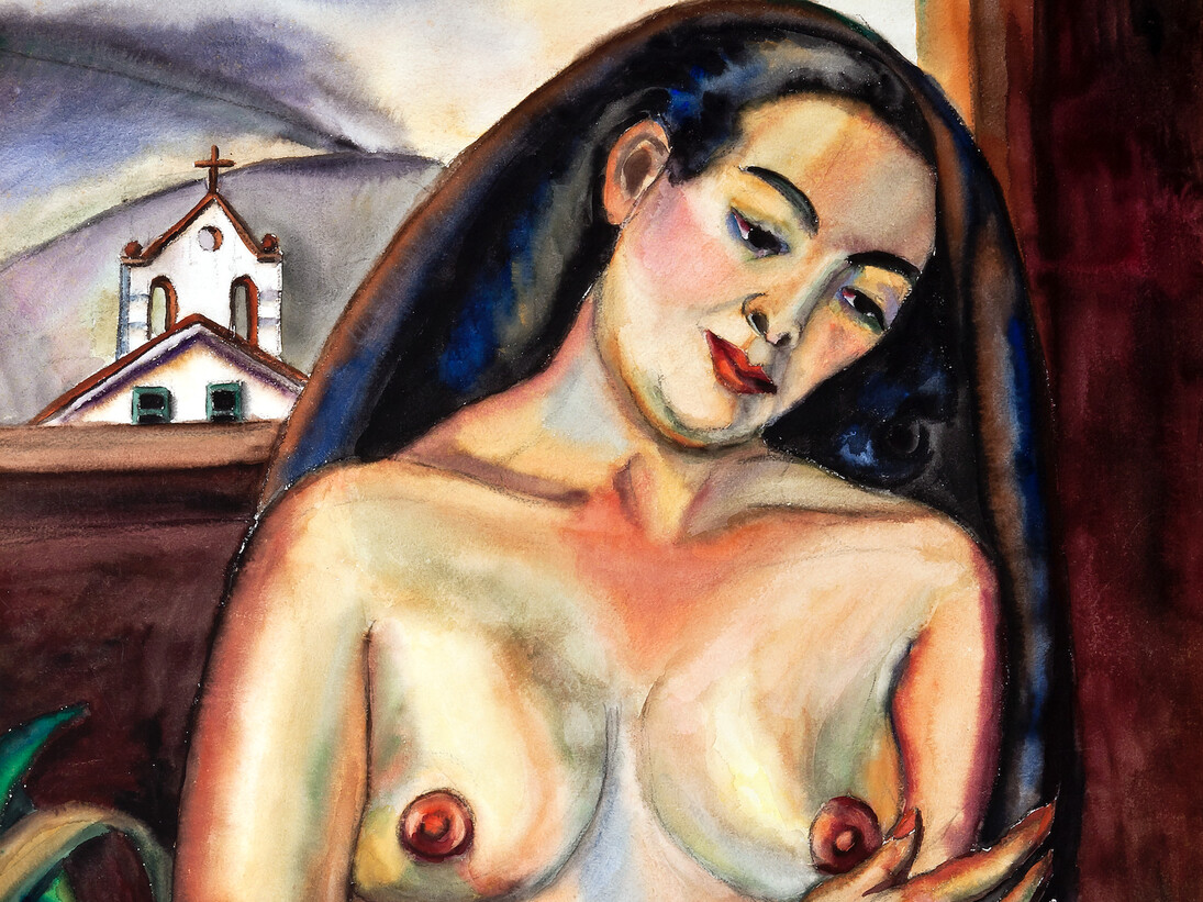 Débora Arango, La mística, 1940, Acuarela sobre papel, 137 x 104 cm. Colección Museo de Arte Moderno de Medellín (MAMM). Courtesy of The National Museum of Colombia