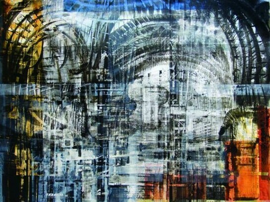 Canan Tolon, Glitch II, 2007, oil on canvas, 140 x 180 cm (55 x 71 in). Tim and Nancy Howes, private collection. Photo: Eli Ridgway