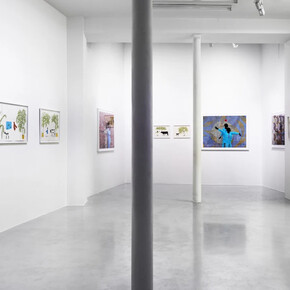 Saïdou Dicko, Where the Earth and the sky meet, exhibition view. Courtesy of Afikaris Gallery