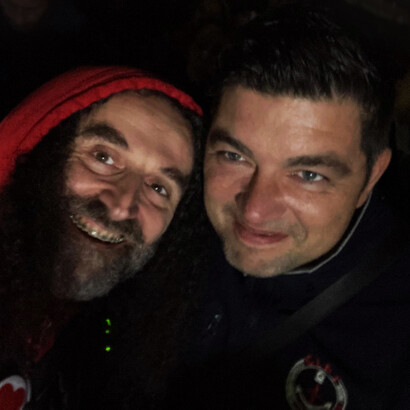 Michele Giovagnoli e Stefano Puzzer alla manifestazione per l'anniversario di 100 giorni da Leoni