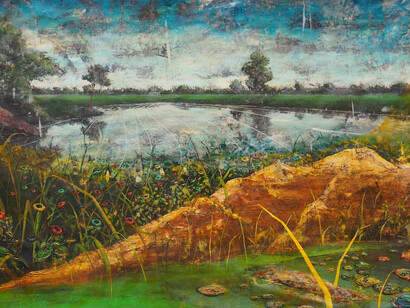 "Dull," Acrylic and oil on canvas, 31½ x 47¼ (80 x 120cm)
