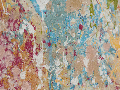Sam Gilliam. Onion Skin, 1975
acrylic on canvas with collage on bevelled stretcher, signed, titled and dated on verso
137 cm x 279 cm (53-15/16" x 9' 1-13/16"). Private Collection © ARS, NY and DACS, London 2017. Photography by Damian Griffiths

