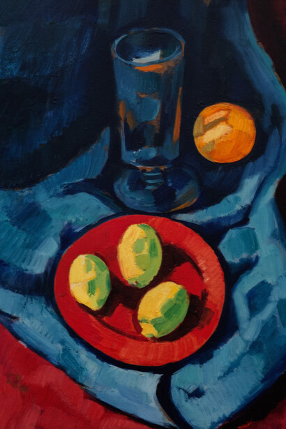 Marsden Hartley, Still life with lemons (Fruit and tumbler), 1928 (detail). Courtesy of Rosenberg & Co.