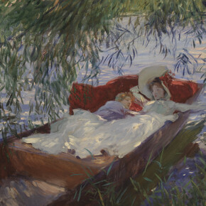 John Singer Sargent. Two Women Asleep in a Punt under the Willows, c. 1887, oil on canvas, 56 x 68.6 cm. Museu Calouste Gulbenkian, Lisboa