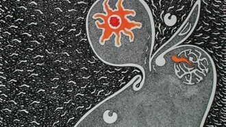 Donato Di Zio: Pelagocentottantasei, 2010, Mischtechnik auf Papier, 35 x 35 cm; Collezione Gillo Dorfles.