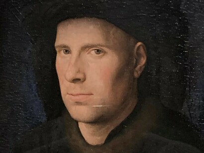  Jan van Eyck, Bildnis des Jan de Leeuw, Ausschnitt, 1436, Kunsthistorisches Museum, Wien, Gemäldegalerie, Foto: Mario Bogisch 
