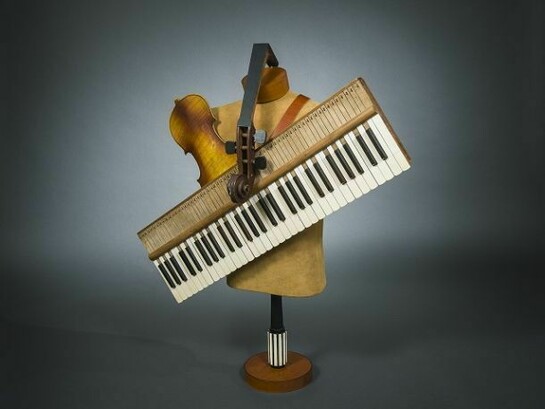 John Sideli (b. 1945), Trio, 2012, Mixed media on wood, varnished, 38 ¾ x 33 x 14 ¾ in.