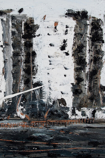 Philippe Cognée, Traverser la ville 3 (detail), 2024. Courtesy of Templon 