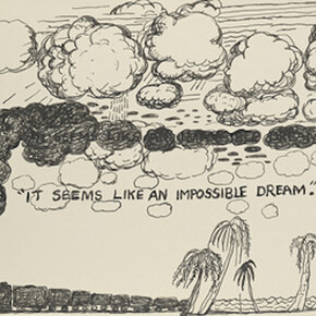 Untitled — Philip Guston, 1971, Ink on paper, 27.6 x 35.2 cm / 10 7/8 x 13 7/8 in © The Estate of Philip Guston
Courtesy the Estate and Hauser & Wirth. Photo: Genevieve Hanson