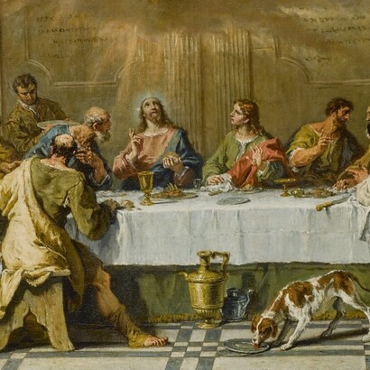 Sebastiano Ricci, L'Ultima cena, XVIII sec., dettaglio