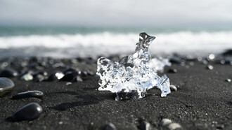 Diamond Beach in Iceland has black sand