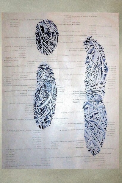 Alejandrina Solares, BalloonHandwritting blue v4 70cm x 90cm
