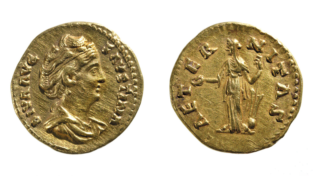 Aureo in onore della diva Faustina Maggiore 141d.C. Firenze, Museo  Archeologico Nazionale