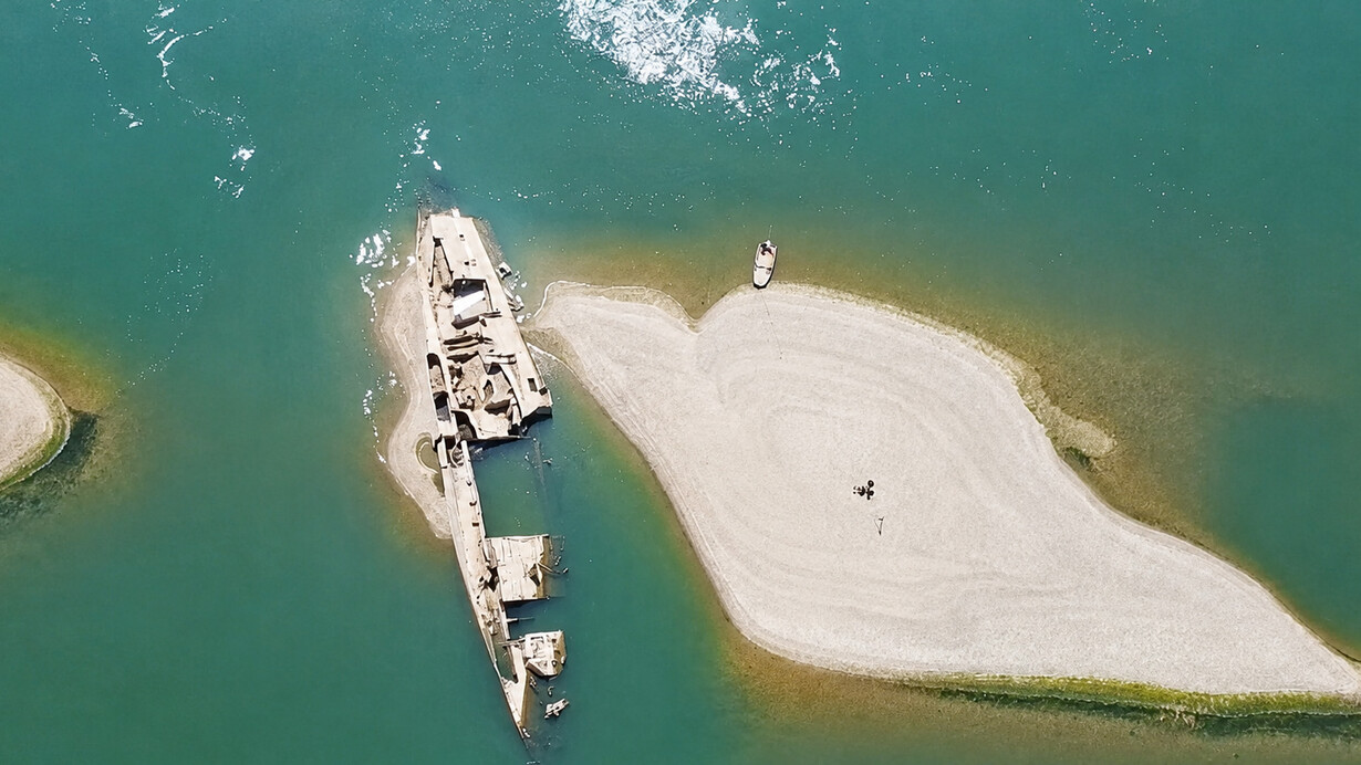 Twenty World War II shipwrecks emerge from the Danube in Serbia as water levels fall dramatically