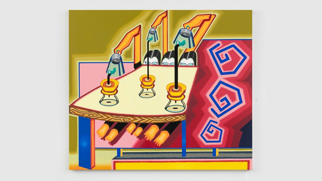 Gosha Levochkin, Water into Wine, 2023, Acrylic on canvas, 53 x 46 inches, 117 x 135 cm. Courtesy of the artist and The Hole