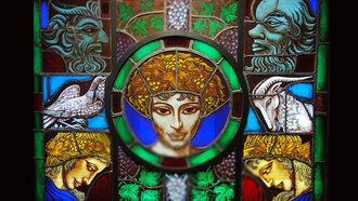 Luisa González Feo; Baco, vitral, 1956 (detalle)