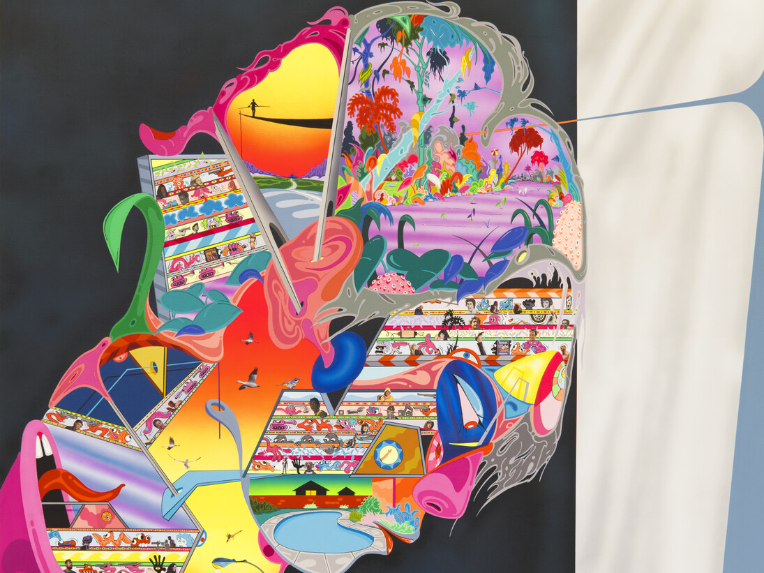 Erik Parker, Taste Maker, 2015, acrylic on canvas, 90 x 80 inches, 228.6 x 203.2 cm
