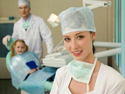 The medical staff, with a patient