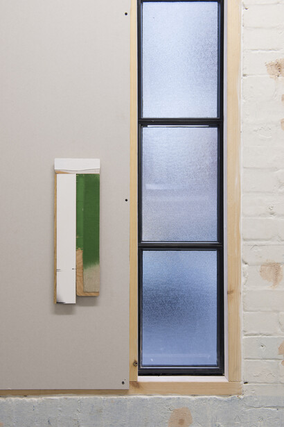 Ian McKeever, Against Architecture 21, 2013, 35 X 21cm, acrylic and oil on canvas on wood /silver gelatine photograph mounted on wood. Image courtesy of the artist and Matt's Gallery, London.